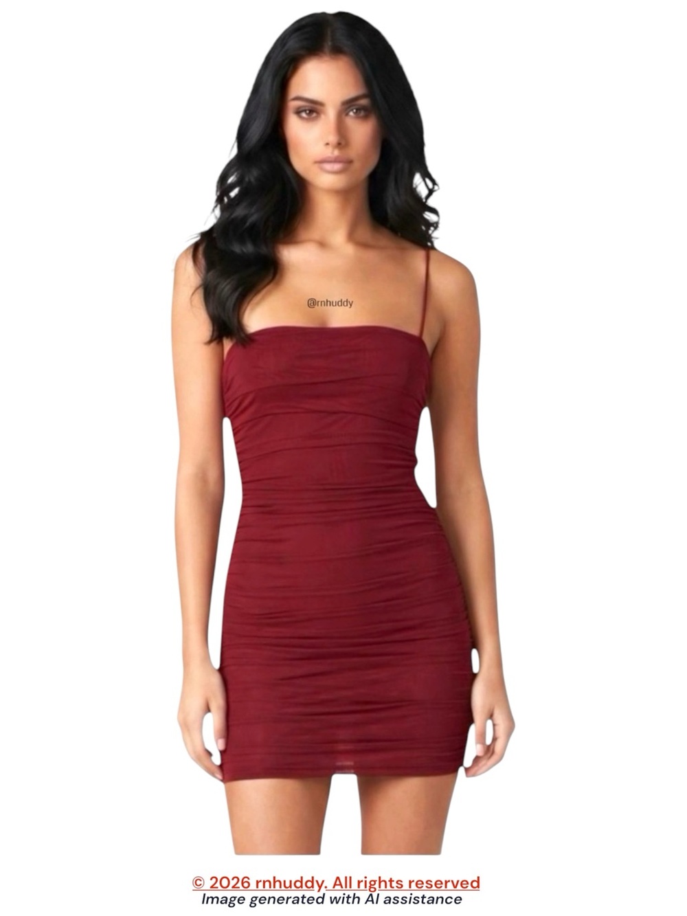 Princess Polly size 0 wine ruched dress